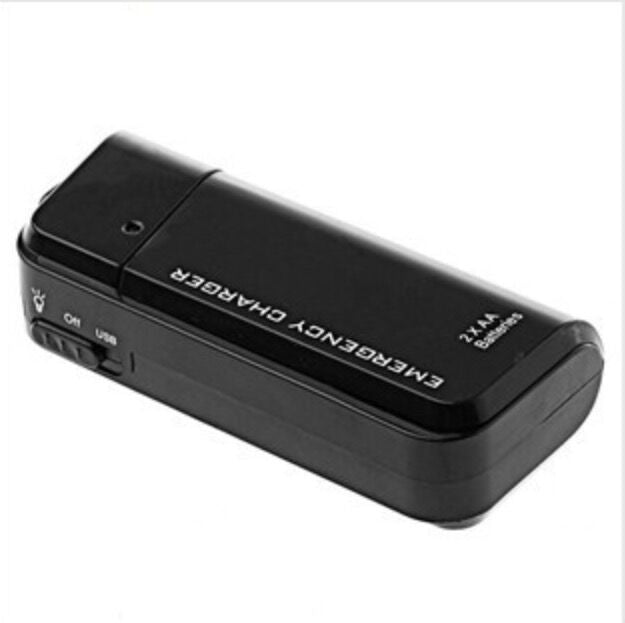 Portable Emergency Phone Charger AA Battery Powered Power Bank with LED Flashlight