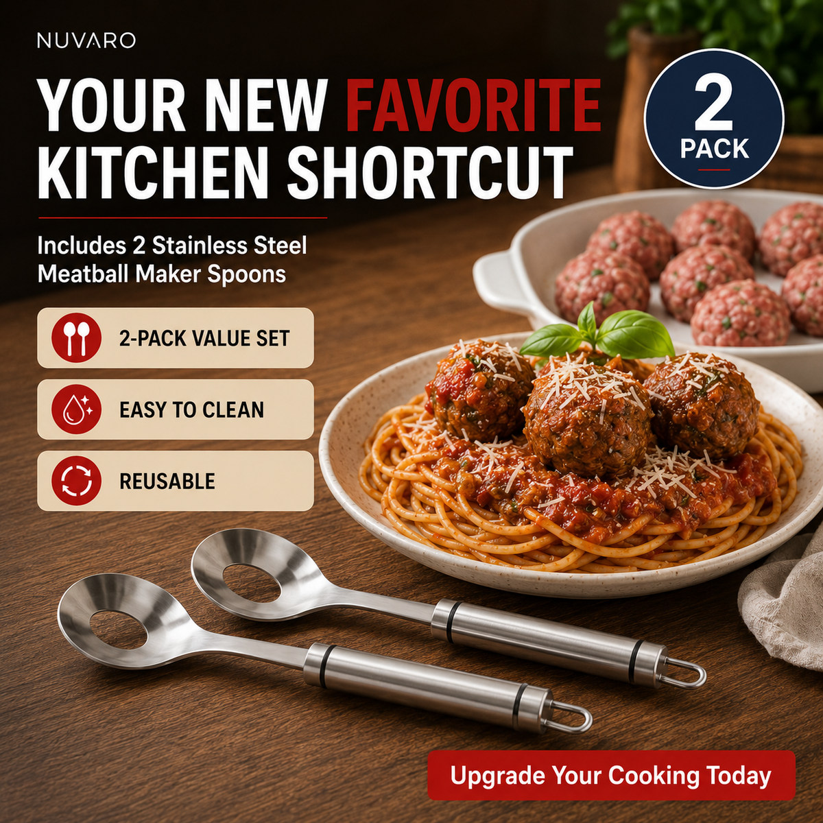 Stainless Steel Meatball Maker Spoon โ Make Perfect Meatballs Without Messy Hands