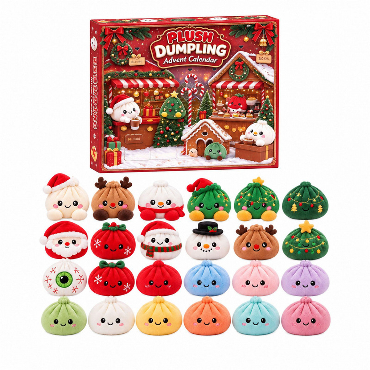 🥟🎄Steamed Dumplings Advent Calendar – 24 Days of Cute Christmas Surprises🎁