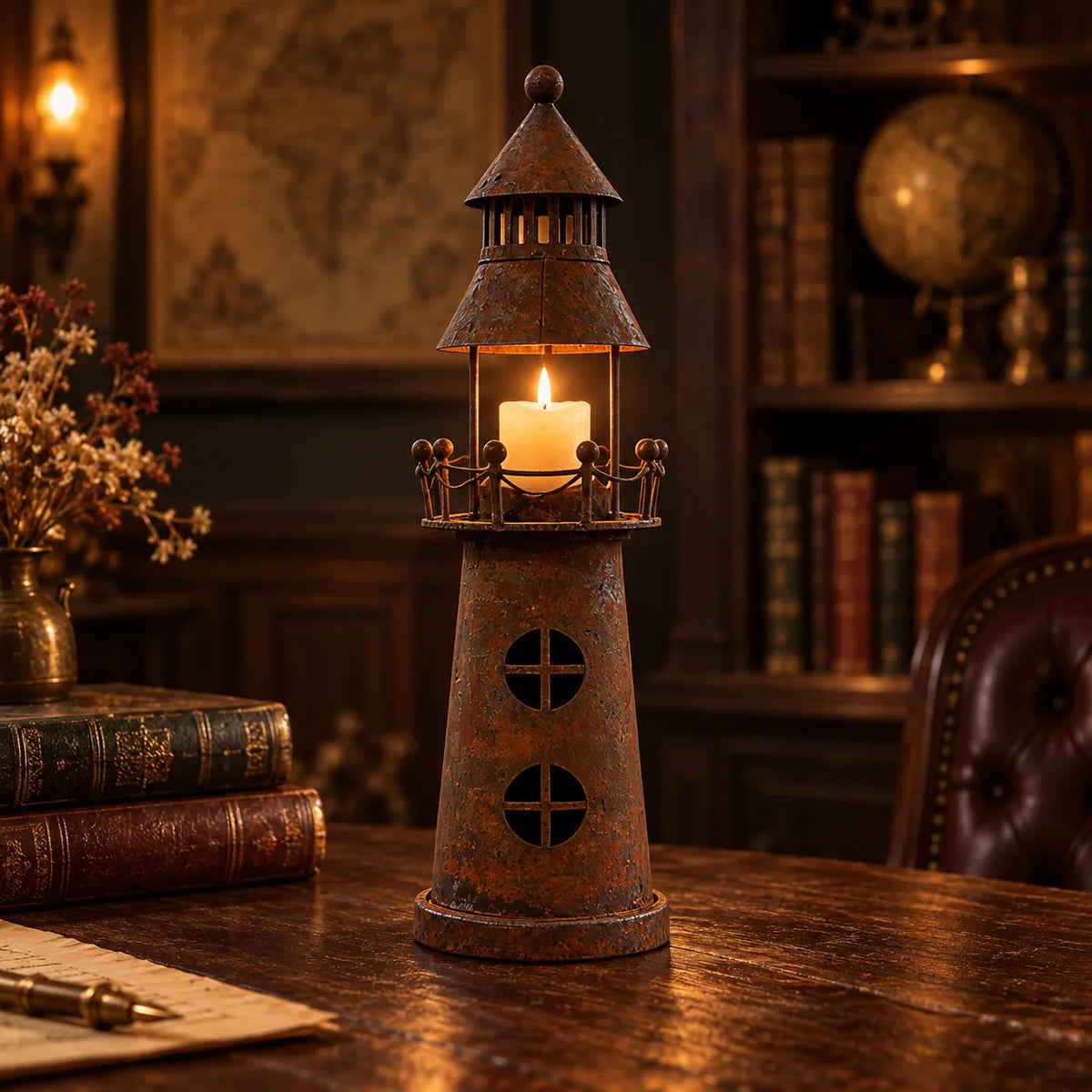 🕯️ Vintage Lighthouse Candle Lantern-Bring the Warm Glow of an Old Lighthouse Home