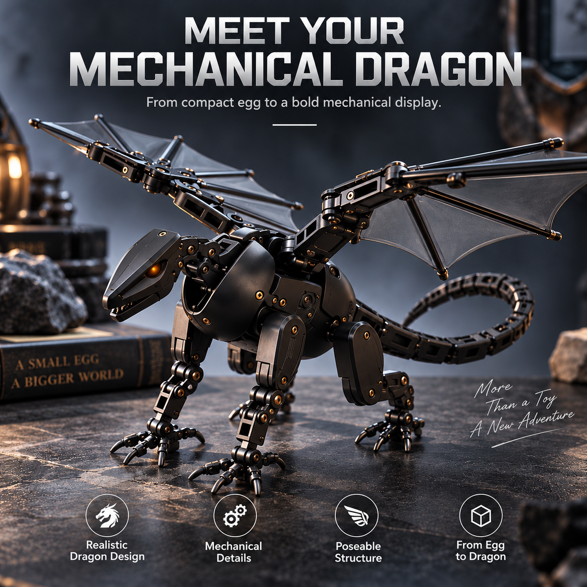 🔥🥚🐉 DragonMorph – Egg to Dragon Transforming Mechanical Toy