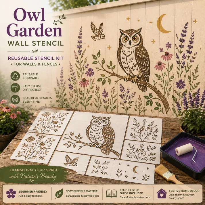 🔥LAST DAY 50% OFF - 🌿 Garden Wall Stencil™ – Reusable DIY Kit for Walls, Fences & Patios