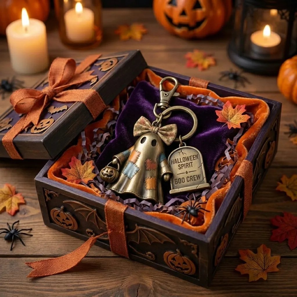 🔥Halloween Spirit Boo Crew Ghost Keychain(Finished 3D alloy product)