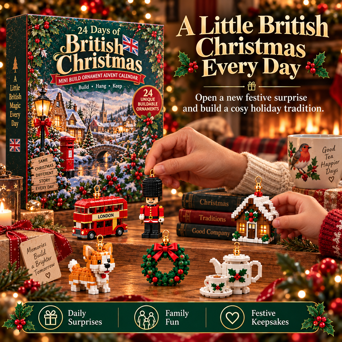 🎄 24 Days of British Christmas – Mini Toy Ornament Advent Calendar