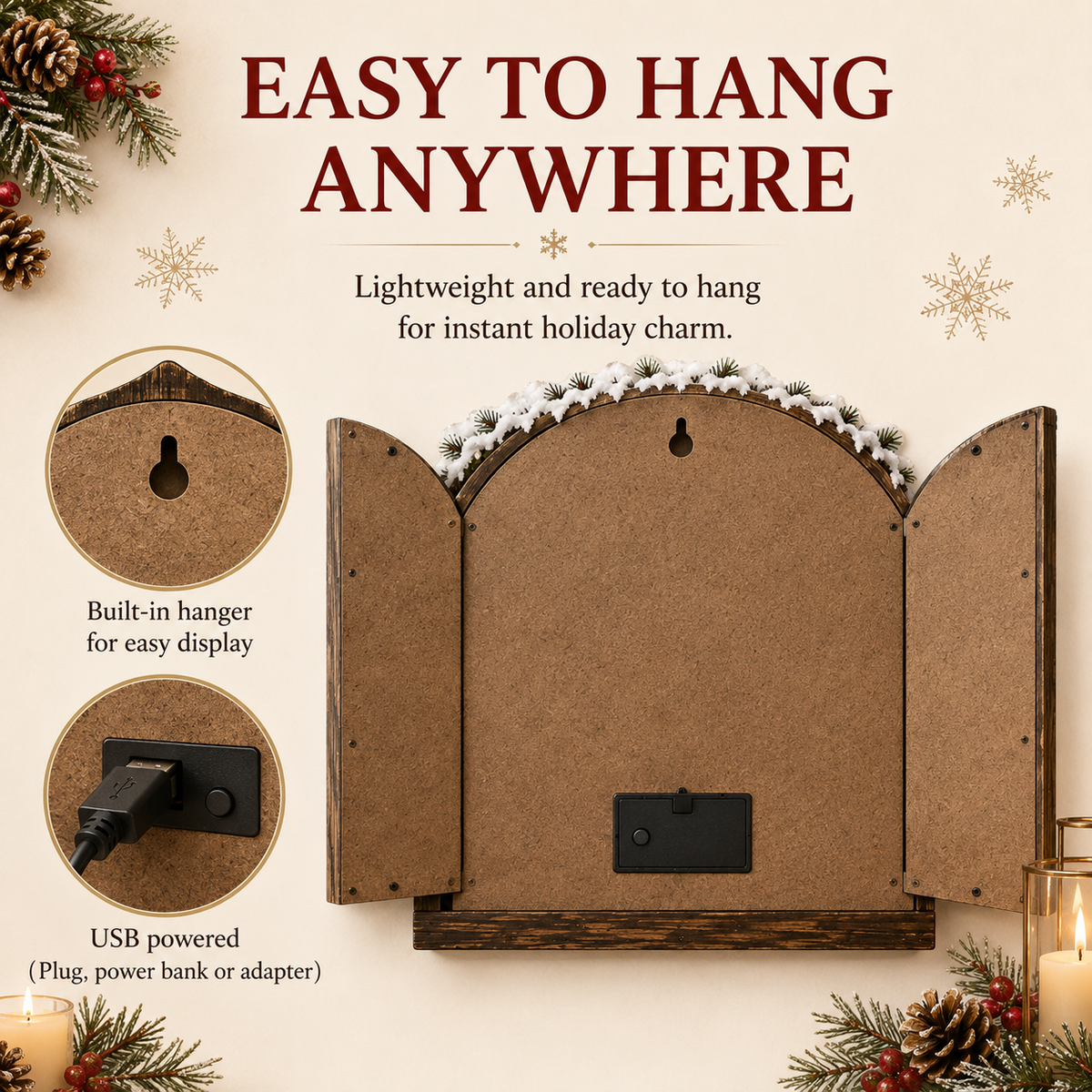 ๐Santaโs Secret Window Light โ 3D Lighted North Pole Christmas Wall Decor๐