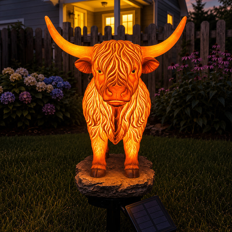 💡🐮Limited-time 49% off Highland Cattle Solar Garden Ornament Light
