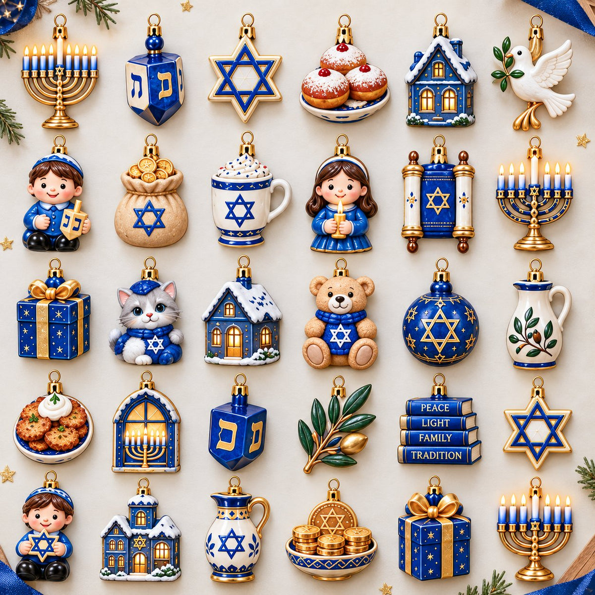 ๐ 24 Little Ornaments of Hanukkah Magic | A Keepsake Collection For Festival Of Lights Traditions