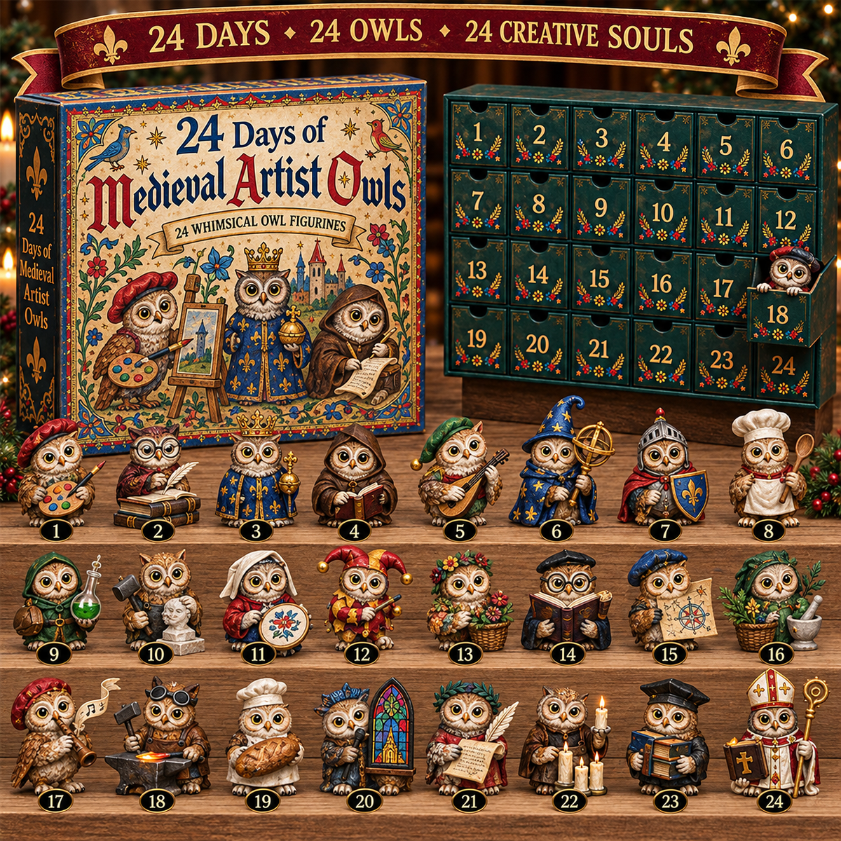 ๐ฆ24 Days of Medieval Artist Owls Advent Calendar