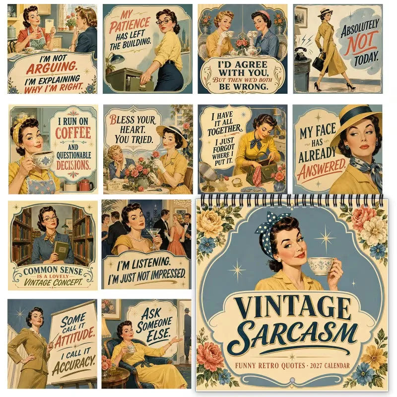 🔥Black Friday Deal|2027 Fun Retro-Style Satirical Wall Calendar