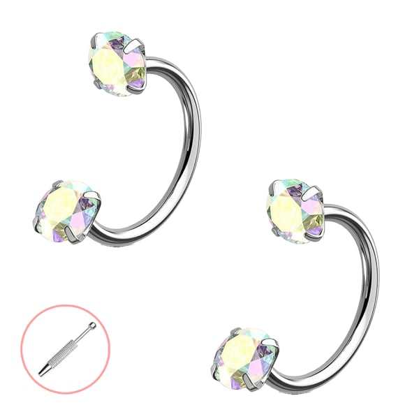 Buy 1 Get 1 Free⏰Horseshoe Gem Nose Ring – Internally Threaded & Comfortable