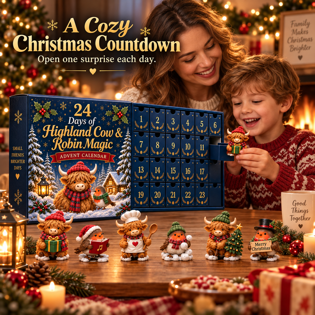 ๐ 24 Days of Highland Cow & Robin Magic Advent Calendar