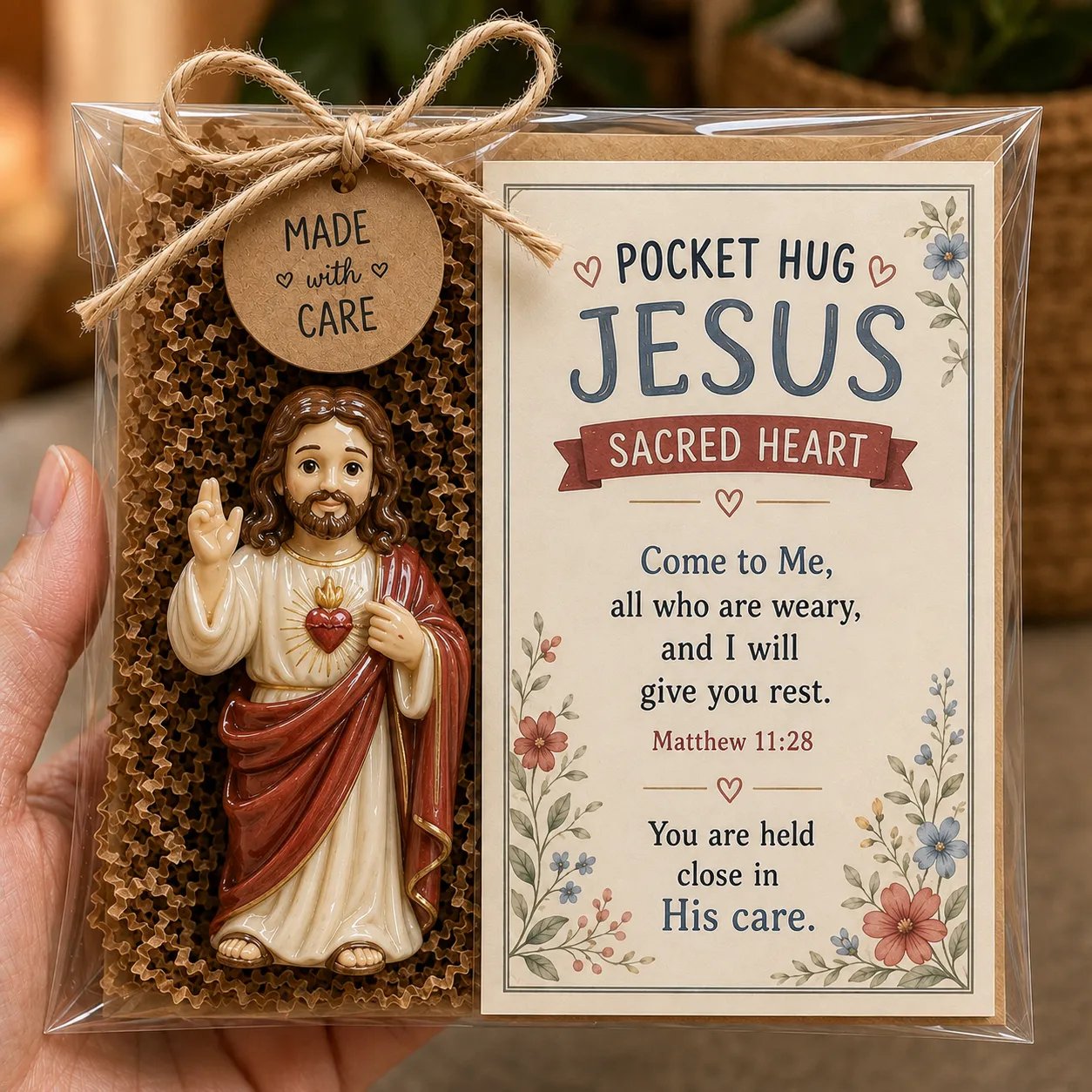 ✨✝️ Faith Pocket Hug Keepsake – Jesus, Mary & Guardian Angel Encouragement Gift