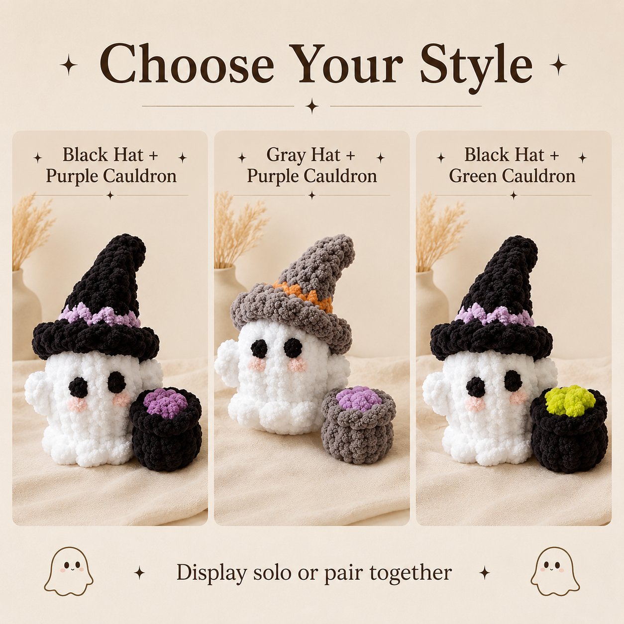 👻 Crochet Witch Ghost Decor — Cute, Cozy & Spooky! 🧙♀️✨