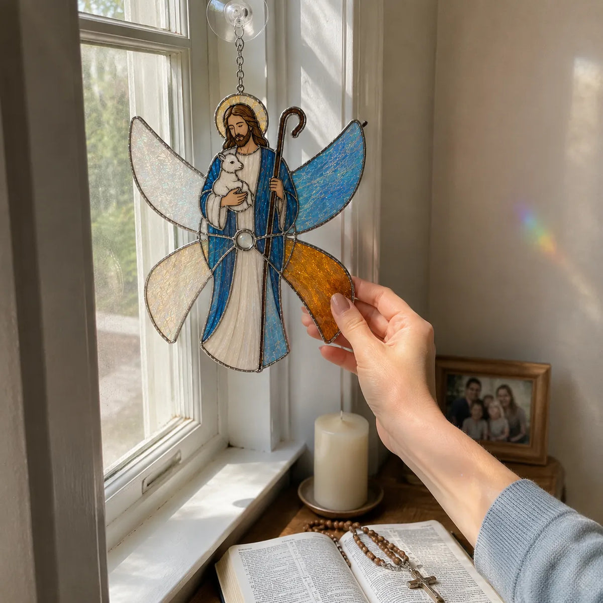 โณ Last Day 49% OFF โ โ๏ธ Beginner-Friendly 3D Christian Iridescent Suncatcher DIY Kit | 6 Faith-Inspired Designs with Glass-Style Panels, Metal Frames, Hanging Chain, Tools & Step-by-Step Guide Included ๐