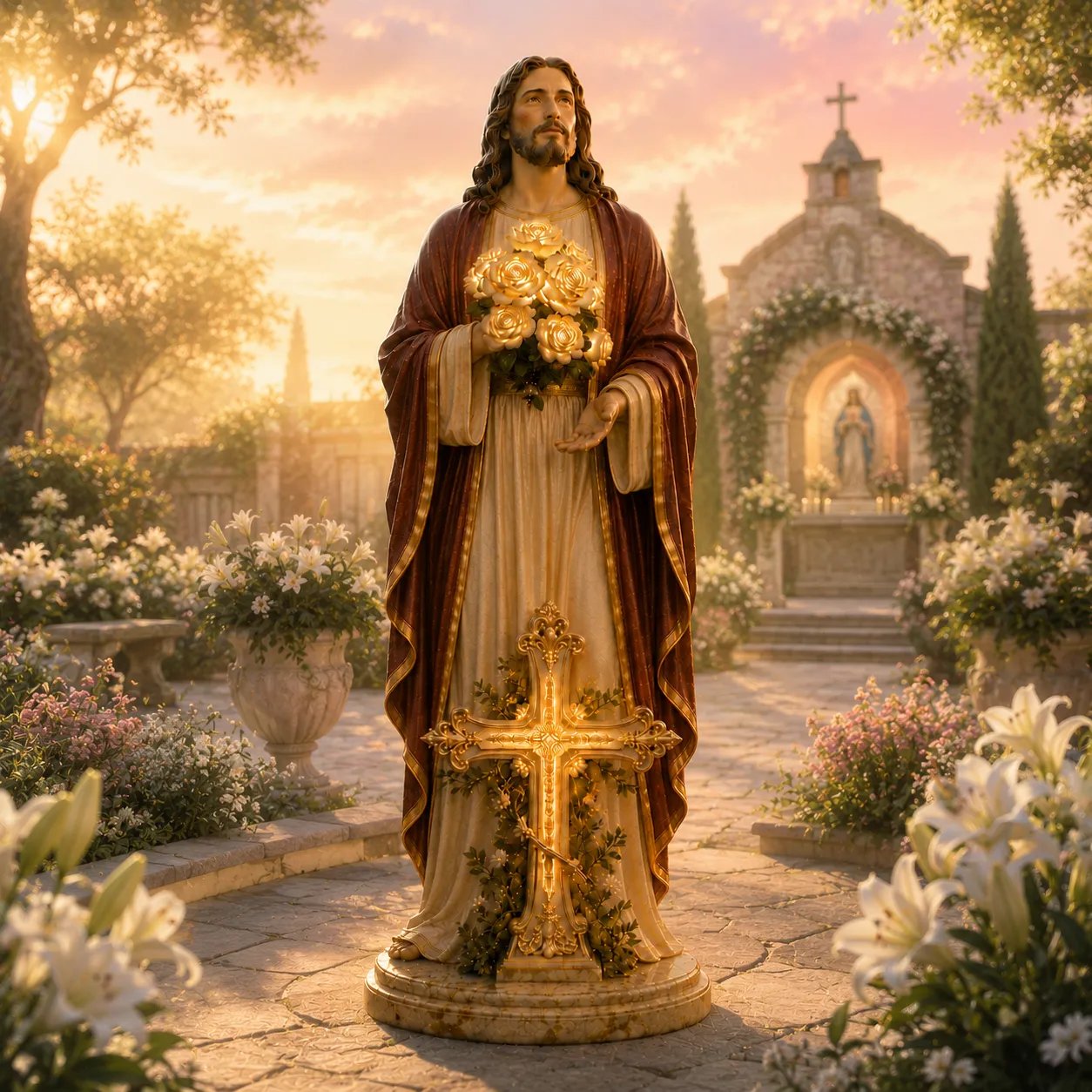 š Blessed Light of Jesus Garden Sculptureļ¼8inļ¼