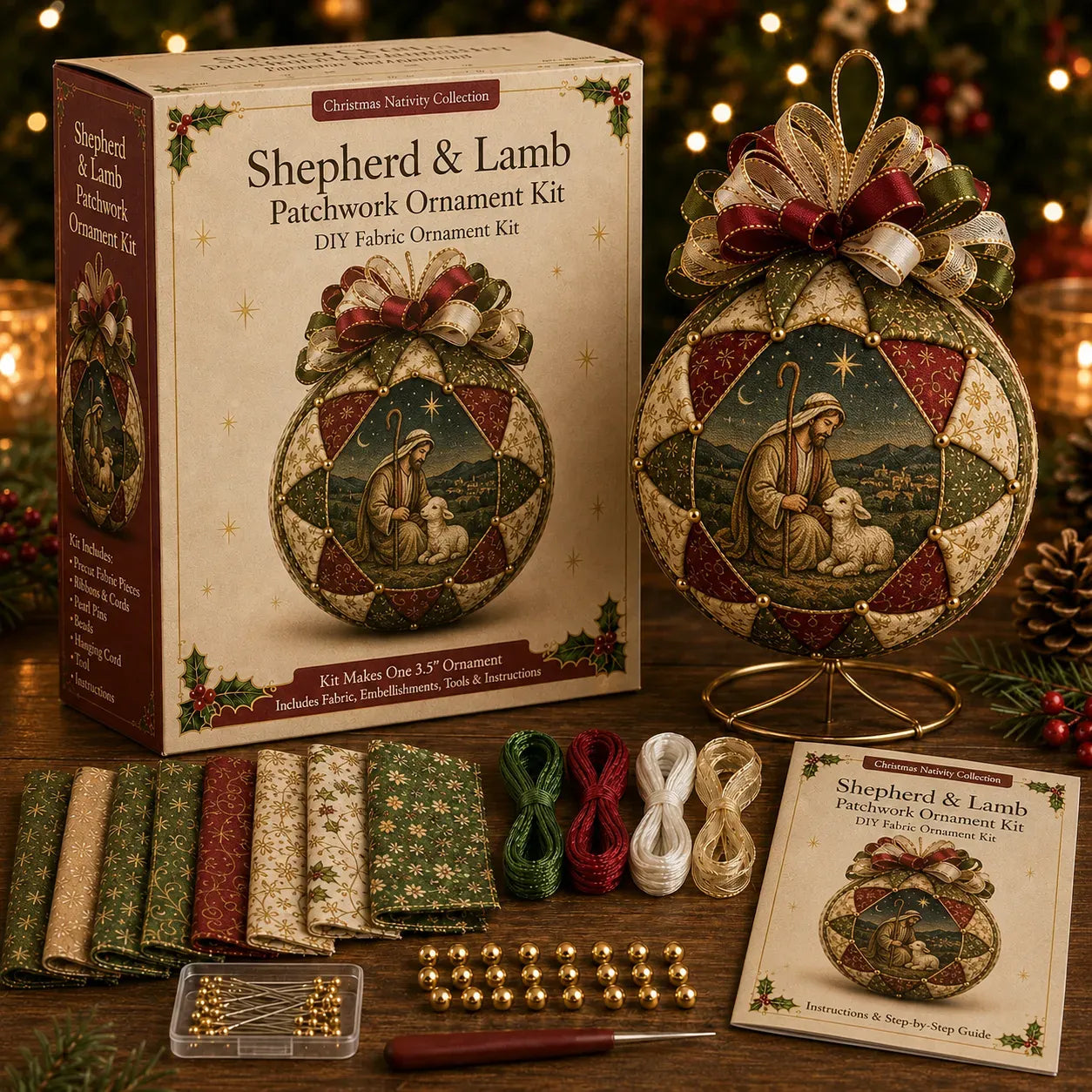 🔥LAST DAY 50% OFF - ⛪ Christmas Nativity Patchwork Ornament DIY Kit