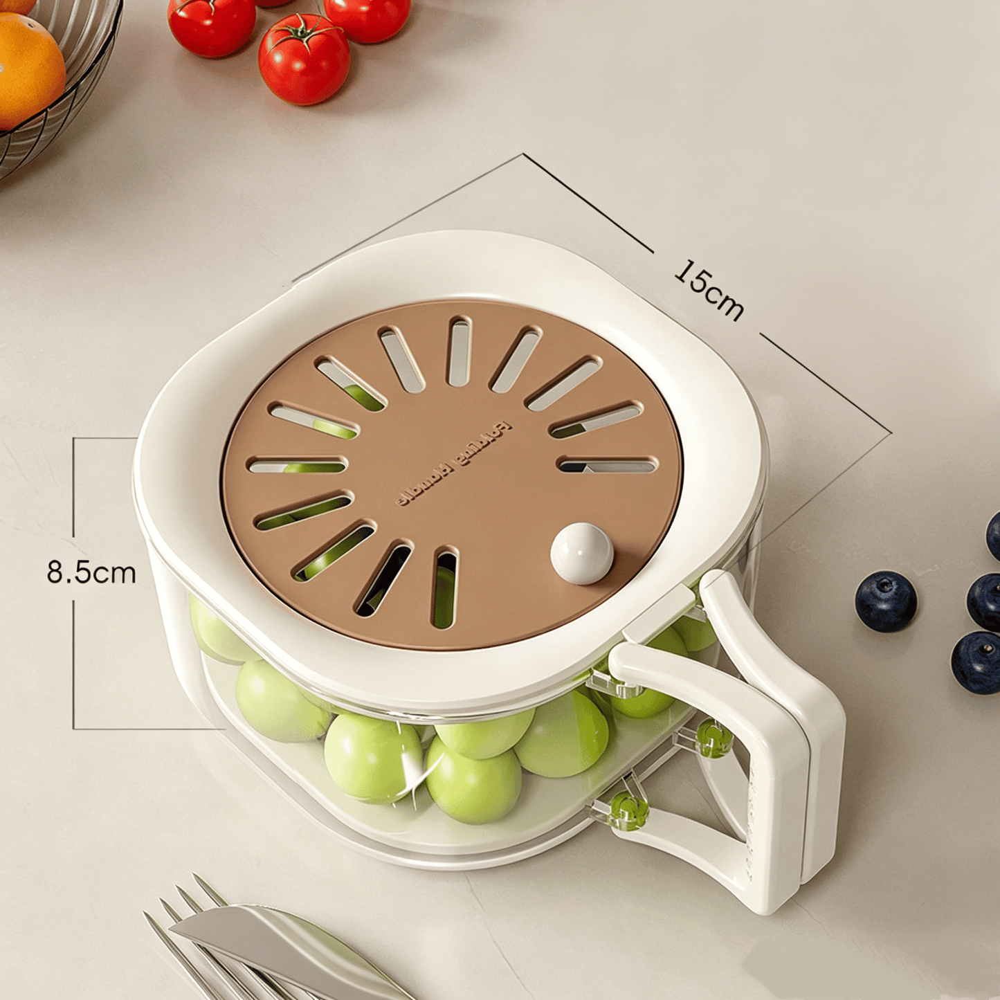 š1 Bestsellingš2-in-1 Fruit Strainer Container with Lid