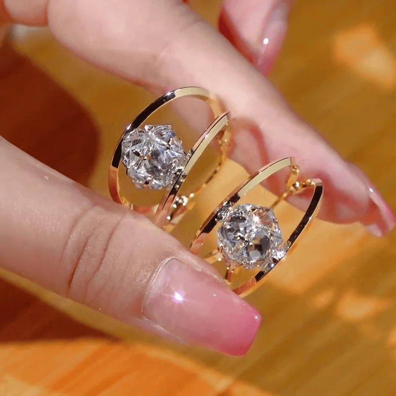 💖👍Double Hoop Sparkling Zirconia Ball Earrings
