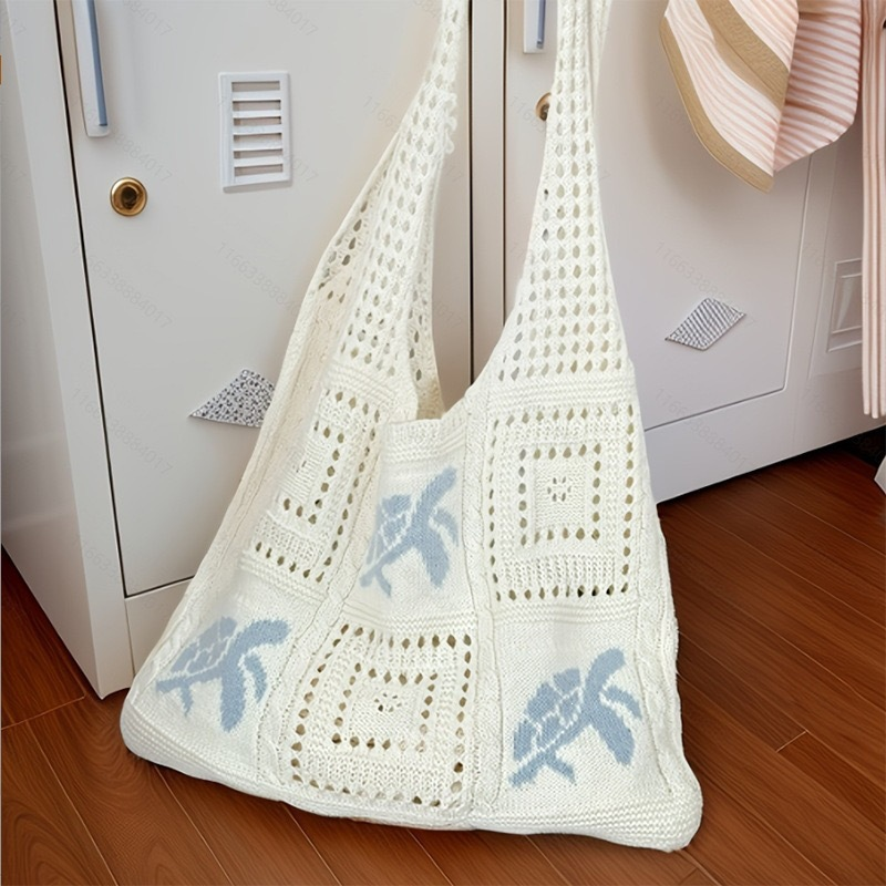 🏆LAST DAY SALE 47% OFF🔥Turtle Pattern Crochet Tote Bag