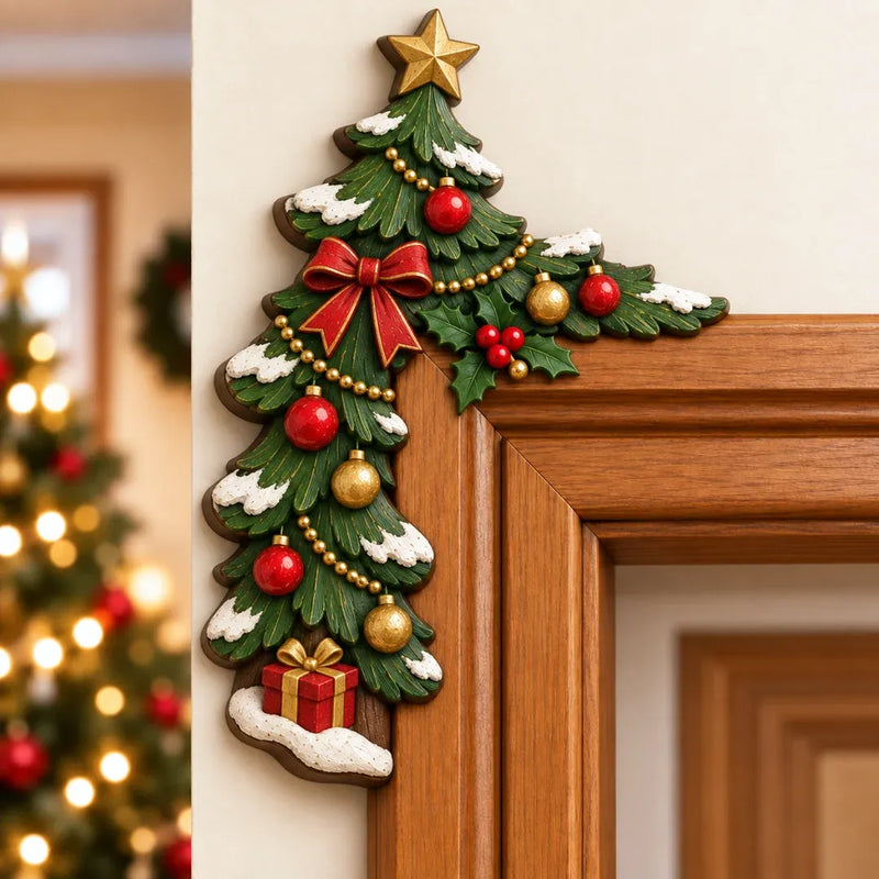 Christmas tree door frame decoration