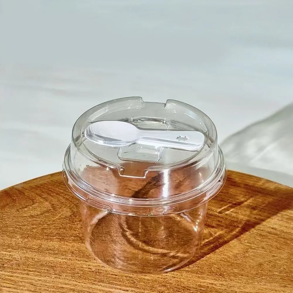 🍨 100 Pack Clear Dessert Cups with Lids & Spoons