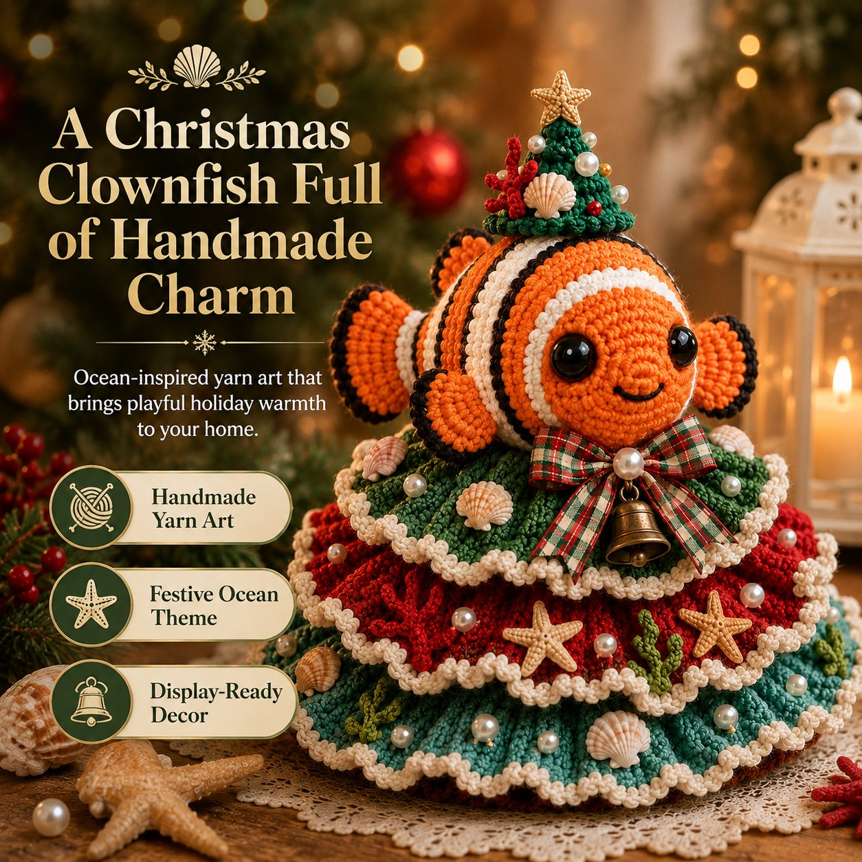 ⏳ Last Day 49% OFF – 🌊 Beginner-Friendly DIY Layered Ocean Christmas Yarn Art Kit Collection | Complete Kit with All Tools & Step-by-Step Guide Included 💕