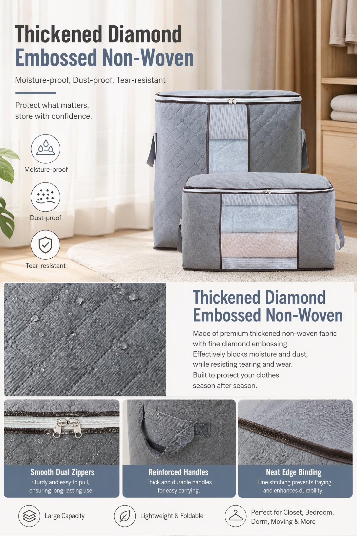 🏆Last Day Sale ONLY ￡9.99!!🔥90L Heavy-Duty Storage Bag🏆Mothproof & Airtight with Clear Window🛏️ Thick, Airtight & Moving-Ready! 🇬🇧🧳