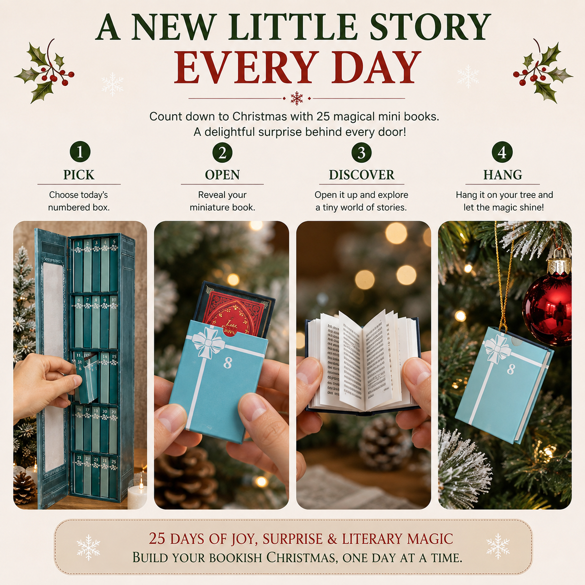 Last Day 49% OFF – 📚 25-Day Mini Book Advent Calendar – A Book Lover's Christmas Countdown