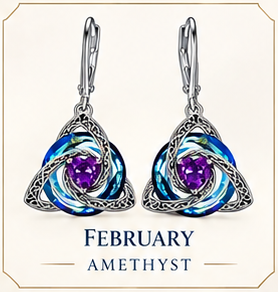 🛡️Celtic Knot Birthstone Drop Earrings – 12 Birth-Month Colours, One Meaningful Gift✨