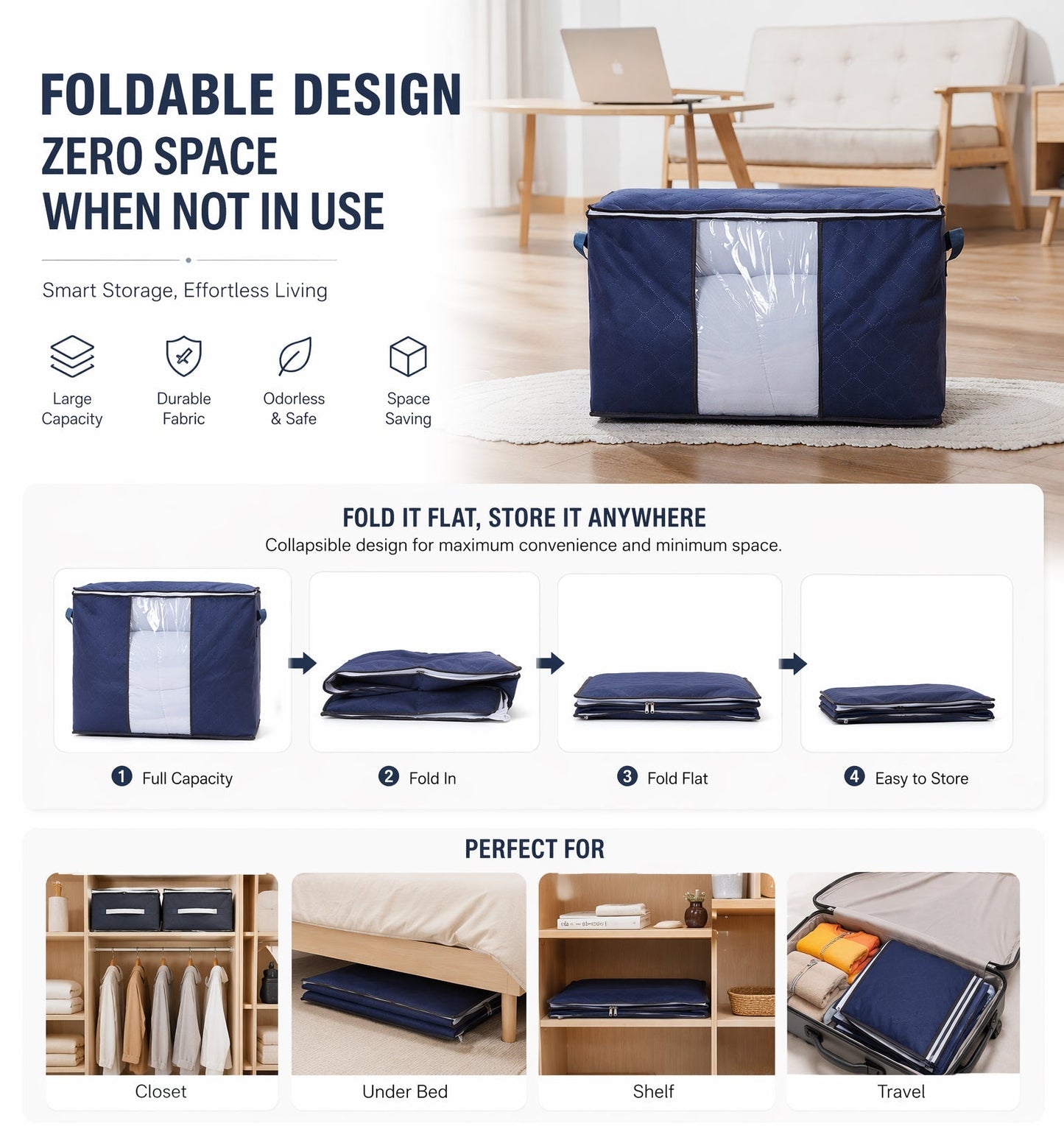 🏆Last Day Sale ONLY ￡9.99!!🔥90L Heavy-Duty Storage Bag🏆Mothproof & Airtight with Clear Window🛏️ Thick, Airtight & Moving-Ready! 🇬🇧🧳