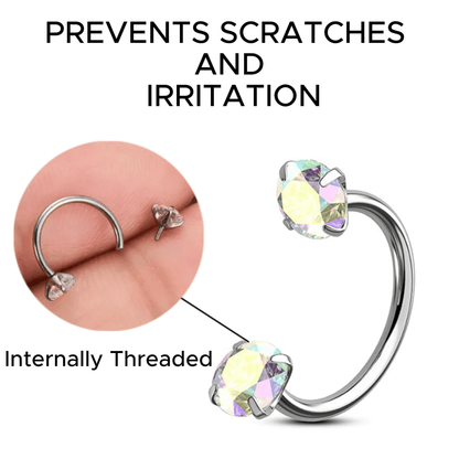 Buy 1 Get 1 Free⏰Horseshoe Gem Nose Ring – Internally Threaded & Comfortable