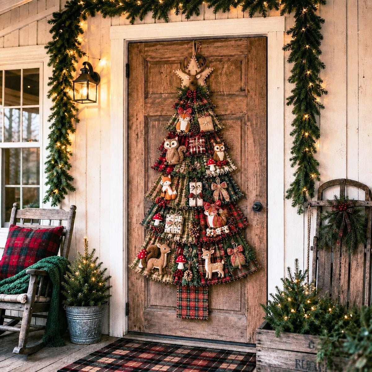 🎄Beginner-Friendly DIY Oversized Patchwork Christmas Tree Door Hanging Kit | Complete Kit with All Tools & Step-by-Step Guide Included 💕