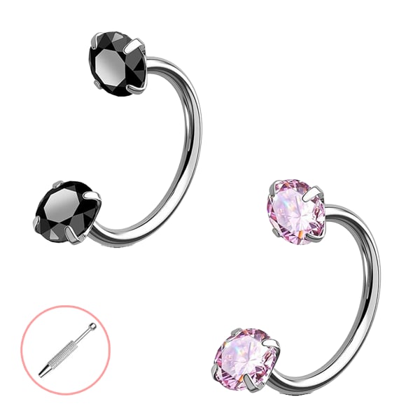 Buy 1 Get 1 Free⏰Horseshoe Gem Nose Ring – Internally Threaded & Comfortable