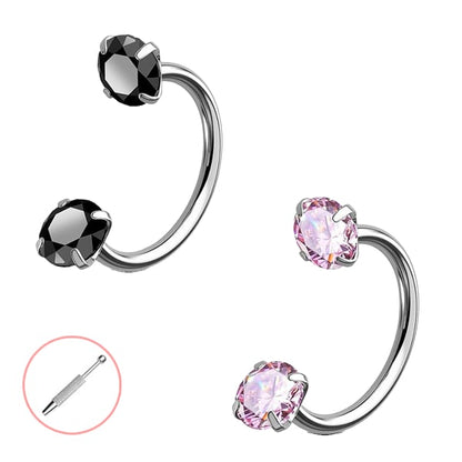 Buy 1 Get 1 Free⏰Horseshoe Gem Nose Ring – Internally Threaded & Comfortable
