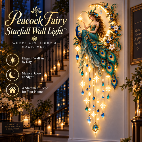 🔥 Last Day 49% OFF🦚 Peacock Fairy Starfall Wall Light