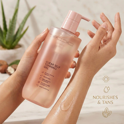 ☀️Summer Sale☀️Clear Self Tanning Gel (400ml/13.52fl.oz) -- Sunless Tanning, Whole Body, Tropical Scent