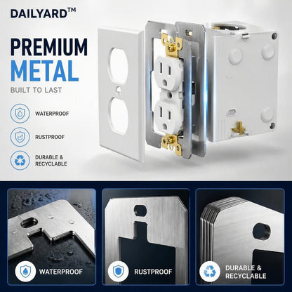 Wall Plate Spacers for Electrical Outlets – Heavy-Duty Metal Outlet Leveling Plates for Loose, Recessed & Crooked Boxes