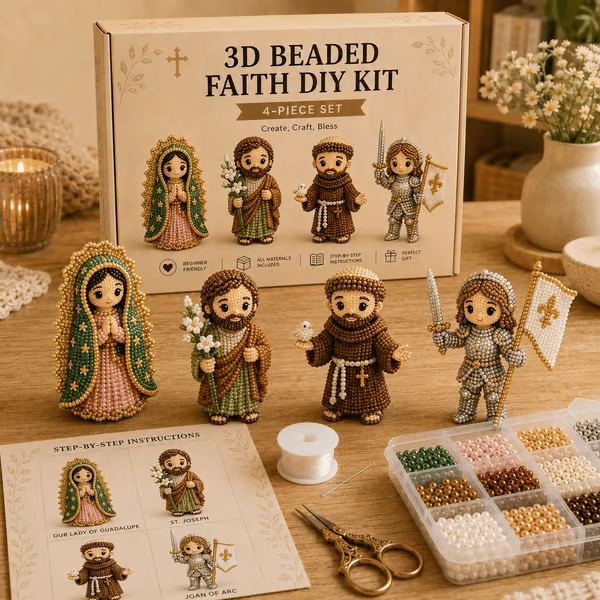 🔥 DIY Christian 3D Beaded Figurines Kit | Handmade Faith Craft for Prayer & Decoration