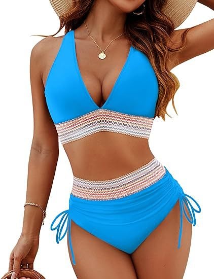 ⏳Last Day Promotion 49% OFF⛱️2026 High Waisted Tummy Control Color Block Bikini Sets