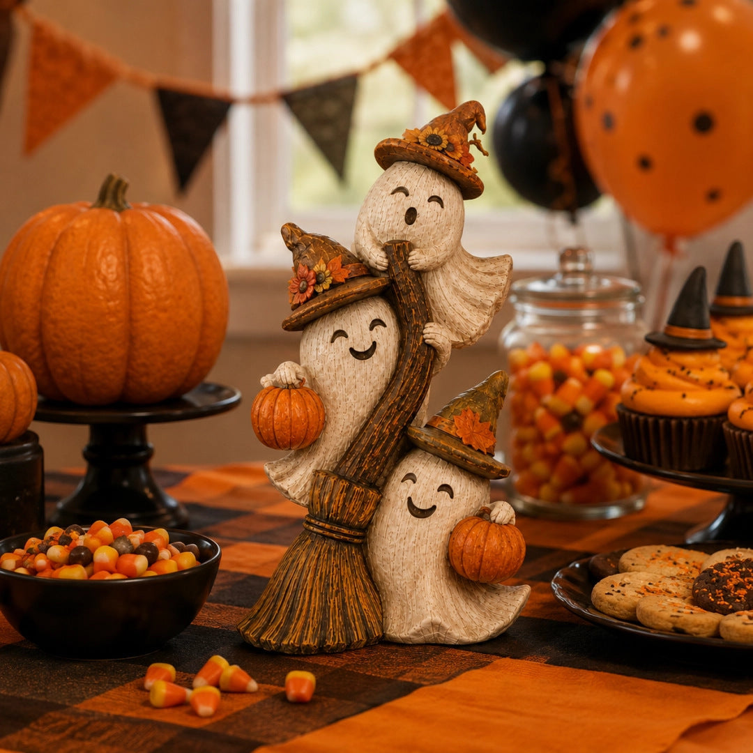 🌸Seasonal Ghost Broom Decor
