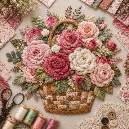🌸Floral Basket Patchwork DIY Kit