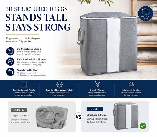 🏆Last Day Sale ONLY ￡9.99!!🔥90L Heavy-Duty Storage Bag🏆Mothproof & Airtight with Clear Window🛏️ Thick, Airtight & Moving-Ready! 🇬🇧🧳