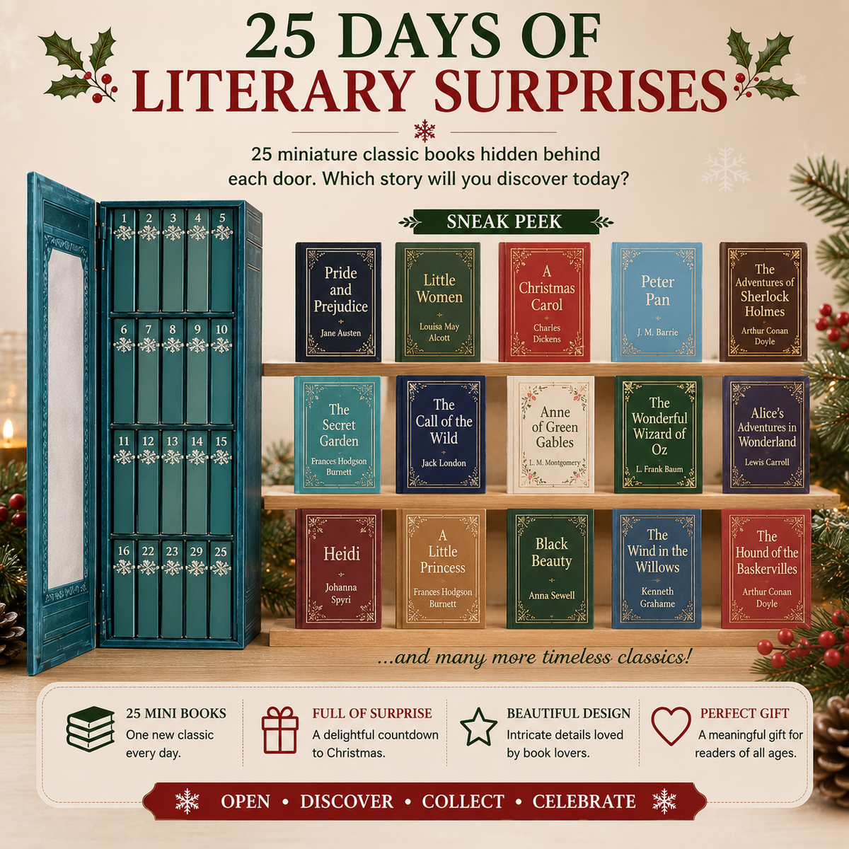 Last Day 49% OFF – 📚 25-Day Mini Book Advent Calendar – A Book Lover's Christmas Countdown