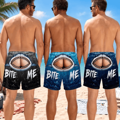 😂 Personalized Peekaboo Swim Trunks – Custom Name Cheeky Beach Shorts 🩳🌴**