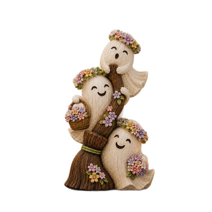 🌸Seasonal Ghost Broom Decor