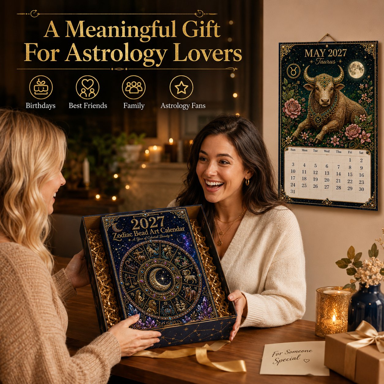 ⏳ Last Day 49% OFF – 🌙 Beginner-Friendly 2027 Twelve Zodiac Bead Art Calendar Kit | Complete Kit with Zodiac Design Base, Decorative Beads & Step-by-Step Guide Included 💕