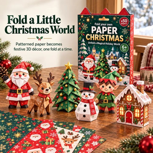 🎄Beginner-Friendly 3D Christmas Paper Craft Kit | Easy Layered DIY Holiday Decoration ✨