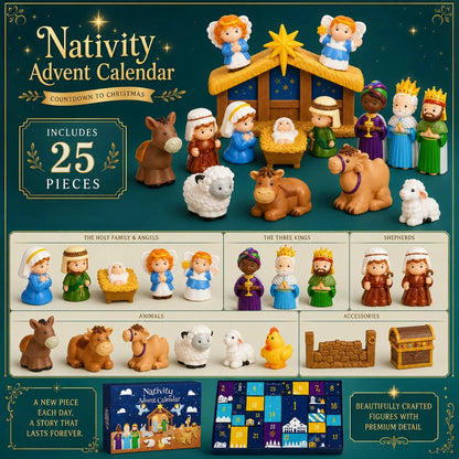 ✝️🙏2026 Nativity Advent Calendar – ✨25-Piece Christmas Story Set for Kids(📦Buy 2 Free Shipping)