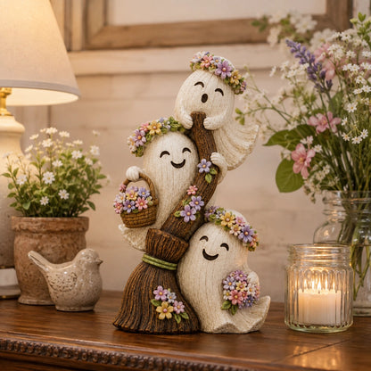 🌸Seasonal Ghost Broom Decor