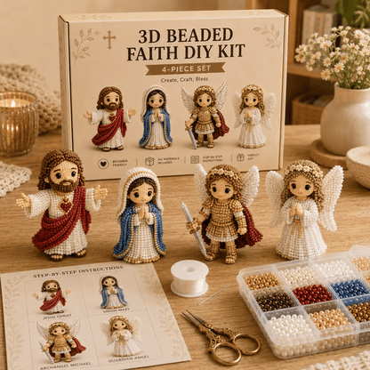 🔥 DIY Christian 3D Beaded Figurines Kit | Handmade Faith Craft for Prayer & Decoration